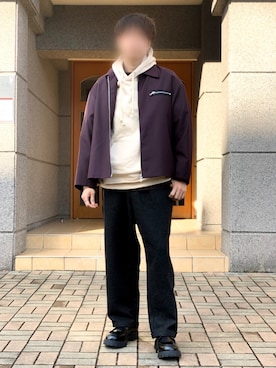「shiki tokyo（シキトウキョウ）のアイテム（パーカー）」を使った、kazuさん（メンズ・173cm）の冬コーディネート