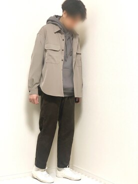「shiki tokyo（シキトウキョウ）のアイテム（パーカー）」を使った、kazuさん（メンズ・173cm）の冬コーディネート