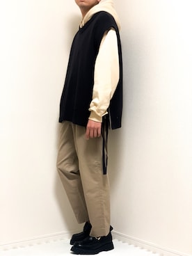 「shiki tokyo（シキトウキョウ）のアイテム（パーカー）」を使った、kazuさん（メンズ・173cm）の冬コーディネート