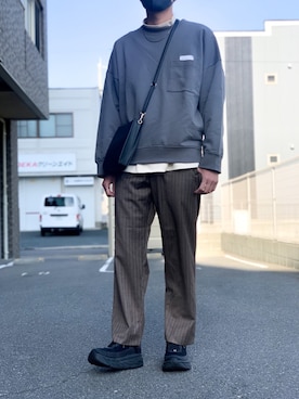 「shiki tokyo（シキトウキョウ）のアイテム（スウェット）」を使った、kazuさん（メンズ・173cm）の冬コーディネート