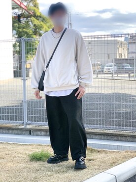 「shiki tokyo（シキトウキョウ）のアイテム（スウェット）」を使った、kazuさん（メンズ・173cm）の冬コーディネート