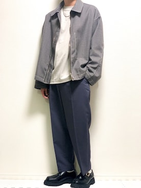 「shiki tokyo（シキトウキョウ）のアイテム（ブルゾン）」を使った、kazuさん（メンズ・173cm）の春コーディネート