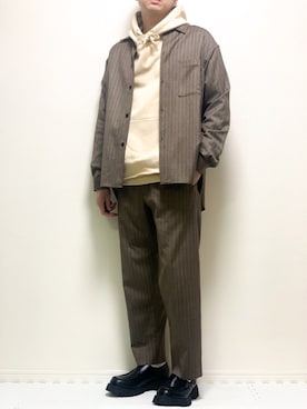 「shiki tokyo（シキトウキョウ）のアイテム（パーカー）」を使った、kazuさん（メンズ・173cm）の春コーディネート