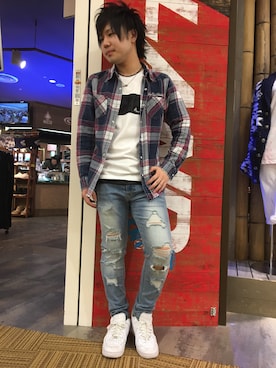 「MCD（エムシーディー）のアイテム（パンツ）」を使った、PEETスタッフコーディネートさん（メンズ・168cm）の春コーディネート