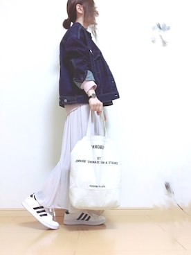 「アイテム（デニムジャケット）」を使った、haru さん（レディース・150cm・20代）の春コーディネート