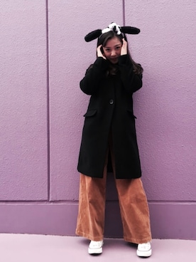 「PLST（プラステ）のアイテム（トレンチコート）」を使った、中嶋 桃花さん（レディース・150cm）の春コーディネート