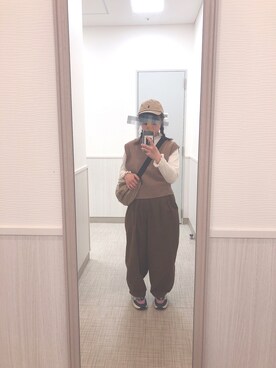 「ショッピング」｜「アイテム（キャップ）」を使った、MAYOPON!さん（レディース・155cm）の春コーディネート