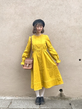 「白タイツ」｜miuさん（レディース・163cm・10代）の冬コーディネート