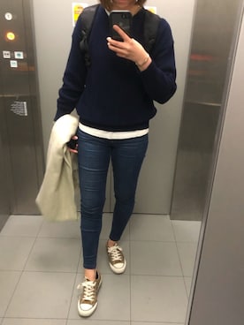 「C6（シーシックス）のアイテム」を使った、LONさん（レディース・160cm）の冬コーディネート