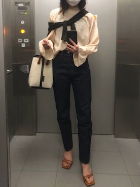 「THE SHINZONE（ザ　シンゾーン）のIVY JEANS（デニムパンツ）」を使った、LONさん（レディース・163cm）の春コーディネート