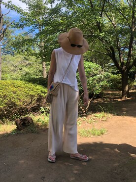 「文化屋雑貨店（ブンカヤザッカテン）のアイテム」を使った、LONさん（レディース・160cm）の夏コーディネート