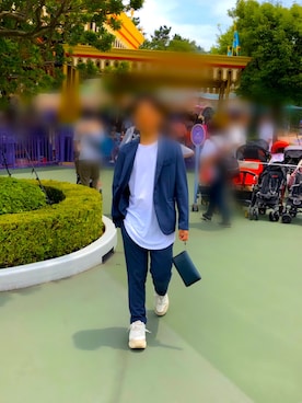「ディズニー」｜「アイテム（セットアップ）」を使った、はつさん（メンズ・171cm）の春コーディネート