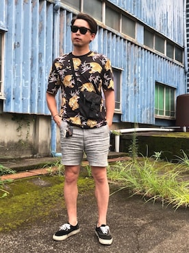 「H&M（エイチ・アンド・エム）のアイテム（ショルダーバッグ）」を使った、Sさん（メンズ・175cm）の夏コーディネート