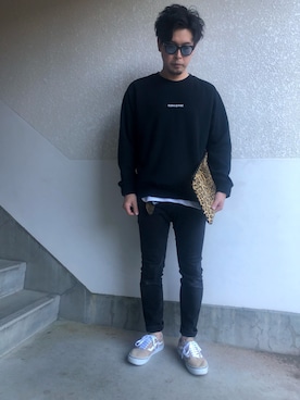 「アイテム（クラッチバッグ）」を使った、Sさん（メンズ・175cm）の秋コーディネート