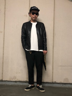 「ワコマリア」｜「アイテム（ノーカラージャケット）」を使った、Sさん（メンズ・175cm）の秋コーディネート