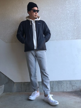 「WILD THINGS（ワイルドシングス）のアイテム（ノーカラージャケット）」を使った、Sさん（メンズ・175cm）の冬コーディネート