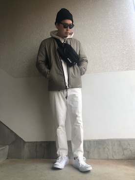 「WILD THINGS（ワイルドシングス）のアイテム（ノーカラージャケット）」を使った、Sさん（メンズ・175cm）の冬コーディネート