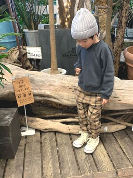 「SEVENDAYS=SUNDAY（セブンデイズサンデイ）のアイテム（スウェット）」を使った、ichicocoさん（キッズ・100cm）の冬コーディネート