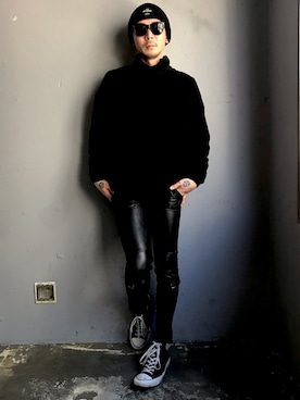 「RICHARDSON（リチャードソン）のアイテム」を使った、田中奨伍さん（メンズ・178cm）の冬コーディネート