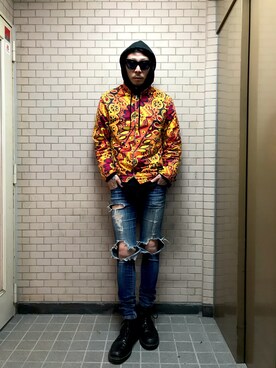 「vintage style」｜「アイテム（その他アウター）」を使った、田中奨伍さん（メンズ・178cm）の春コーディネート