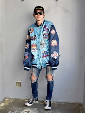 「LABRAT（ラブラット）のアイテム」を使った、田中奨伍さん（メンズ・178cm）の春コーディネート