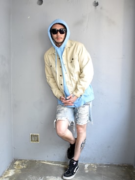 「Lee（リー）のアイテム（ジャケット/アウター）」を使った、田中奨伍さん（メンズ・178cm）の春コーディネート