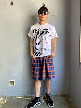 「LABRAT（ラブラット）のアイテム」を使った、田中奨伍さん（メンズ・178cm）の夏コーディネート