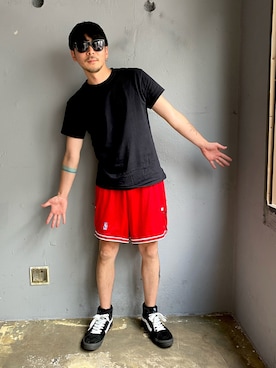 「Champion（チャンピオン）のアイテム（パンツ）」を使った、田中奨伍さん（メンズ・178cm）の夏コーディネート
