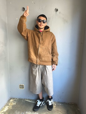 「Carhartt(カーハート)のアイテム(ジャケット/アウター)」を使った、田中奨伍さん(メンズ・178cm)の夏コーディネート