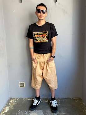 「Levi's（リーバイス）のアイテム（Tシャツ/カットソー）」を使った、田中奨伍さん（メンズ・178cm）の夏コーディネート