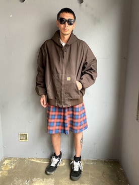 「Carhartt(カーハート)のアイテム(ジャケット/アウター)」を使った、田中奨伍さん(メンズ・178cm)の秋コーディネート
