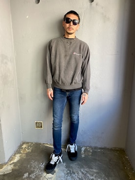 「Champion（チャンピオン）のアイテム（スウェット）」を使った、田中奨伍さん（メンズ・178cm）の秋コーディネート