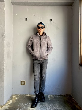 「THE NORTH FACE（ザノースフェイス）のアイテム（ジャージ）」を使った、田中奨伍さん（メンズ・178cm）の冬コーディネート