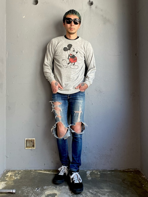 子供達 単位 ハーフ 古着 ミッキー トレーナー コーデ Kozaci Org
