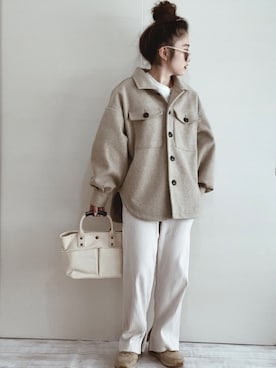 「notch.（ノッチ）のアイテム（ブルゾン）」を使った、 Chankanaさん（レディース・160cm）の春コーディネート