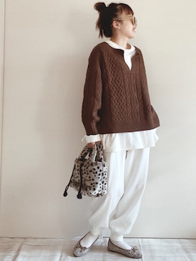 「BASE（ベース）のアイテム（その他）」を使った、 Chankanaさん（レディース・160cm）の冬コーディネート