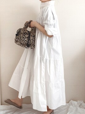 「sakishimatokyo（サキシマトーキョー）のアイテム（シャツワンピース）」を使った、 Chankanaさん（レディース・160cm）の春コーディネート