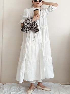 「sakishimatokyo（サキシマトーキョー）のアイテム（シャツワンピース）」を使った、 Chankanaさん（レディース・160cm）の春コーディネート