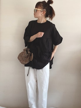「sakishimatokyo（サキシマトーキョー）のアイテム（パンツ）」を使った、 Chankanaさん（レディース・160cm）の春コーディネート