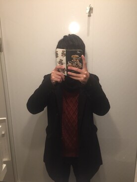 「テラコッタ」｜「アイテム（チェスターコート）」を使った、みやみやさん（メンズ・168cm）の春コーディネート