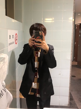 「BEAUTY&YOUTH UNITED ARROWS（ビューティーアンドユースユナイテッドアローズ）のアイテム（テーラードジャケット、ブラック系）」を使った、みやみやさん（メンズ・168cm）の春コーディネート