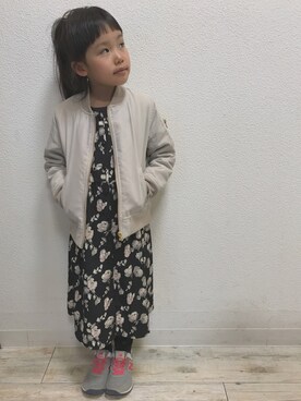 「アイテム（MA-1）」を使った、yuzu.moonさん（キッズ・110cm）の春コーディネート