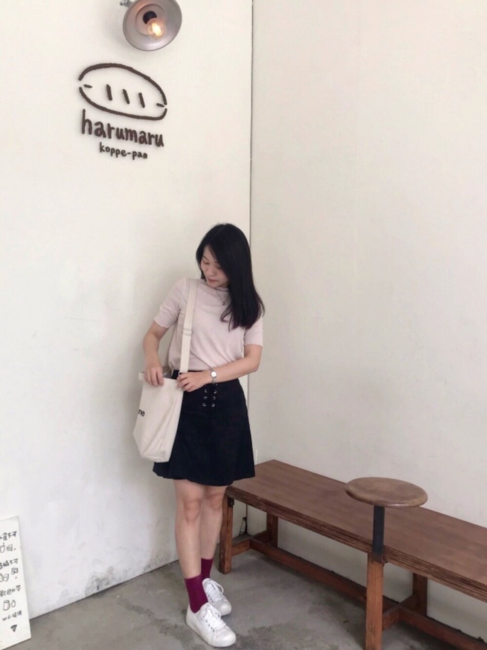 「SPAOのアイテム（トップス、ベージュ系）」を使った、晴ʕ•ᴥ•ʔ🇹🇼さん（レディース・153cm）の秋コーディネートの1枚目の写真