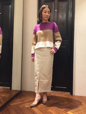 nano・universe 名古屋ラシック STAFFさん(レディース・156cm)の冬コーディネート