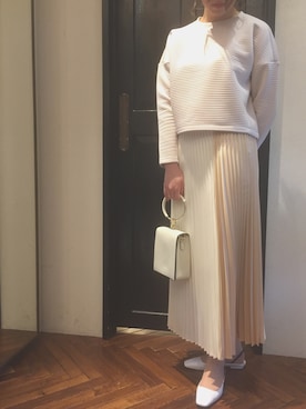 「maison-vincent（メゾンヴァンサン）のアイテム」を使った、nano・universe 名古屋ラシック STAFFさん（レディース・160cm）の冬コーディネート