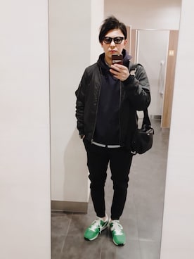 「BEAUTY&YOUTH UNITED ARROWS」｜「アイテム（MA-1）」を使った、BALさん（メンズ・170cm）の冬コーディネート
