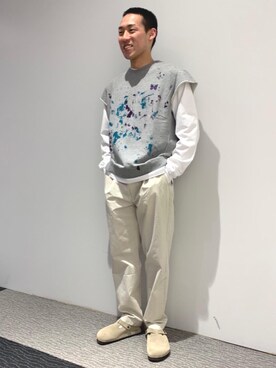 「MYne（マイン）のアイテム（トップス）」を使った、Yuhi Nonoguchiさん（メンズ・170cm）の春コーディネート