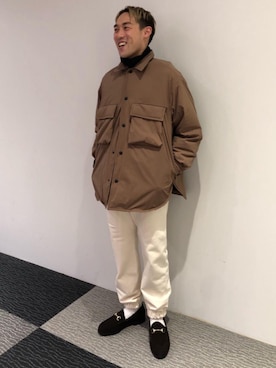 「RECOMMEND  ITEM STYLING」｜「アイテム（ダウンジャケット/コート）」を使った、Yuhi Nonoguchiさん（メンズ・170cm）の冬コーディネート