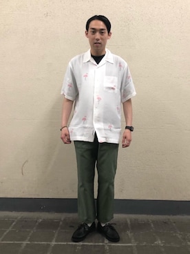 「アイテム（モカシン/デッキシューズ）」を使った、Yuhi Nonoguchiさん（メンズ・170cm）の春コーディネート