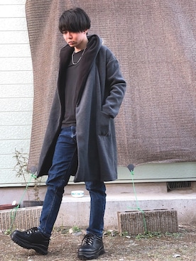 「MONO-MART（モノマート）のアイテム（その他アウター）」を使った、たつさん（メンズ・170cm）の冬コーディネート